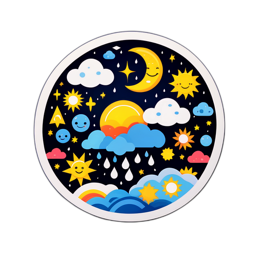 Masayang Icon ng Pagsusuri ng Panahon