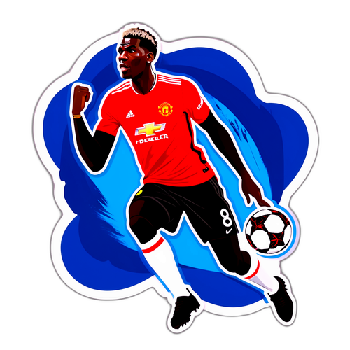 Sticker la Paul Pogba akiwa katika mkao wa soka wa nguvu