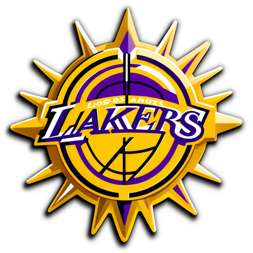 Sticker ng Los Angeles Lakers na may gintong dekorasyon