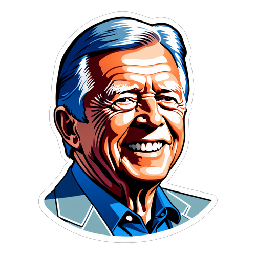 Sticker vintage inspirat de Jimmy Carter