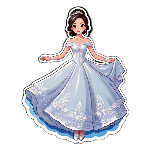 Návrh nálepky Alys Liu v svatebních šatech na ledě