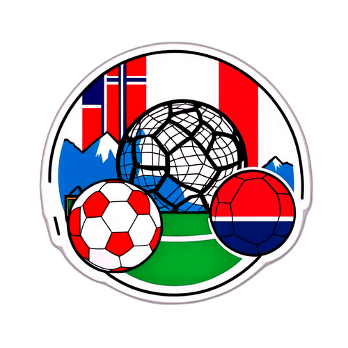 Alama ya Sanaa Inayoonyesha Kihistoria cha Italia na Norwei Pamoja na Vipengele vya Mpira wa Miguu