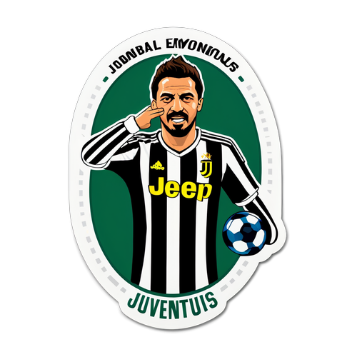 Sticker Juventus với Huyền thoại và câu slogan đầy cảm hứng 'Cảm xúc bóng đá!'