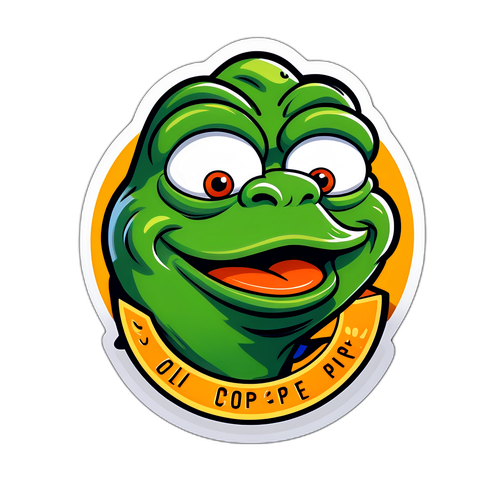 Çizgi Film Temalı Eğlenceli Pepe Coin Sticker'ı