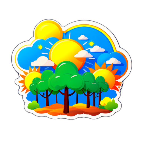 Přírodní scéna s jasným sluncem