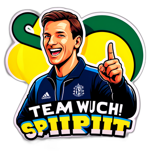 Energetischer Aufkleber von Christian Wück als Trainer