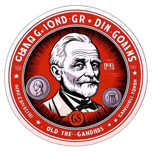 展示祖父的老币贴纸