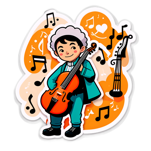 Adesivo Giocoso con Personaggio Musicale