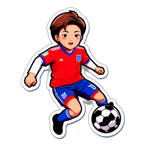 축구 스피드를 강조한 김혜성 선수 스티커 디자인
