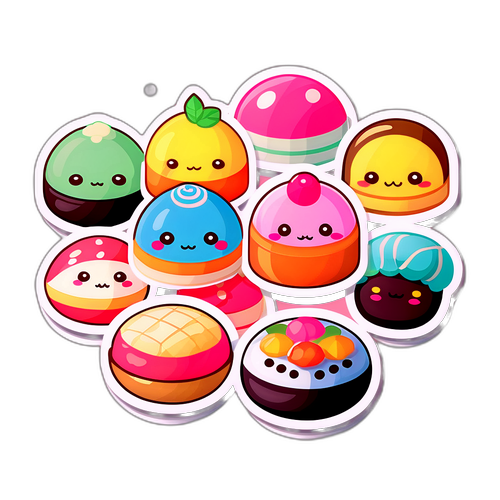 和菓子に触発されたステッカー