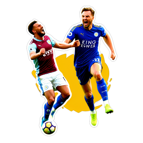 Energetisk klistermærke af Leicester vs West Ham-match