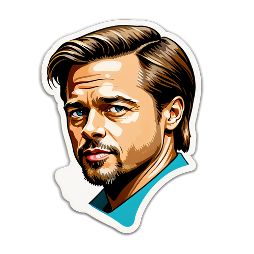 Moderne klistremerke med Brad Pitt