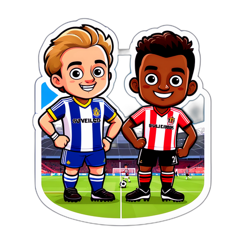 מדבקה משחק ידידותי בין מסכות סנדרלנד ולידס יונייטד