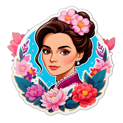 Porträt von Nathalie Benko mit blühenden Blumen