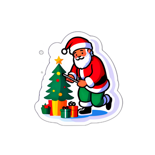 אמן מצייר סצנת חג המולד