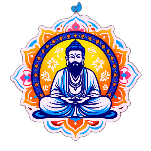 गुरु पूर्णिमा के लिए रंगीन स्टिकर