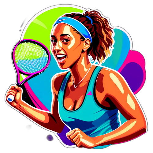 Energetic Portrait of a Tennis Star