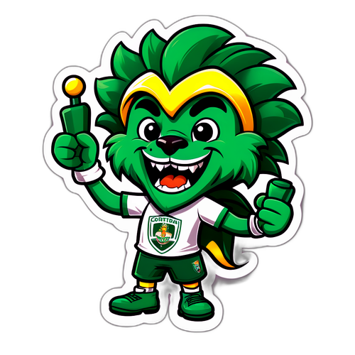 Maskot Coritiba yang Merayakan Bersama Penggemar