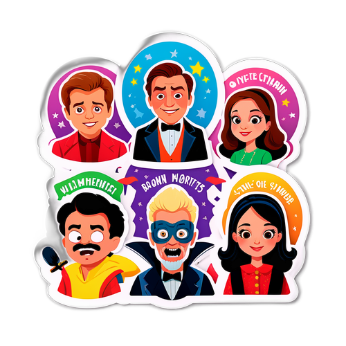 영화 장면 패러디 스티커 디자인