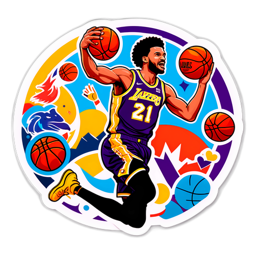 Celebratory Dunk Sticker of Larry Nance Jr.