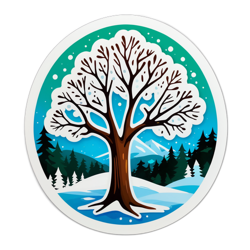 自然之美：雪景中的树木