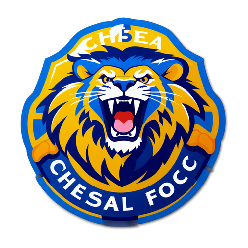 Autocolant Chelsea FC cu un leu mârâind