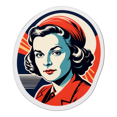 Pohledná retro propaganda plakátová nálepka