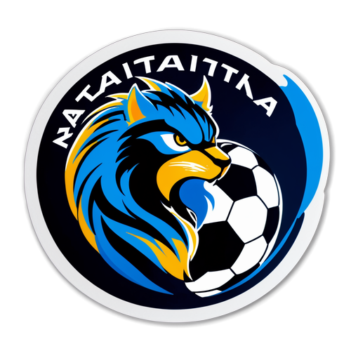 Design di un adesivo con il logo iconico dell'Atalanta e un pallone da calcio