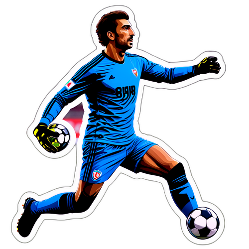 Silhouette Detail Penjaga Gawang Giorgi Mamardashvili