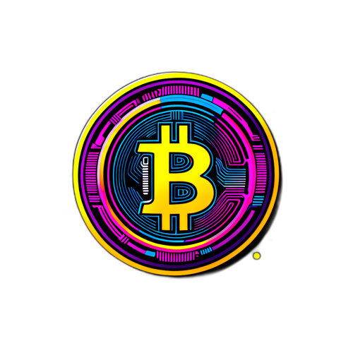 Design di adesivo con simboli di Bitcoin stilizzati