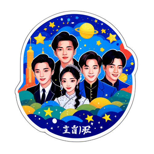 星空派对贴纸