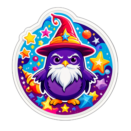 Whimsical Wizard Owl Sticker