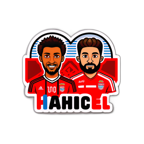 מדבקה של יריבות כדורגל בין באיירן מינכן להפועל תל אביב