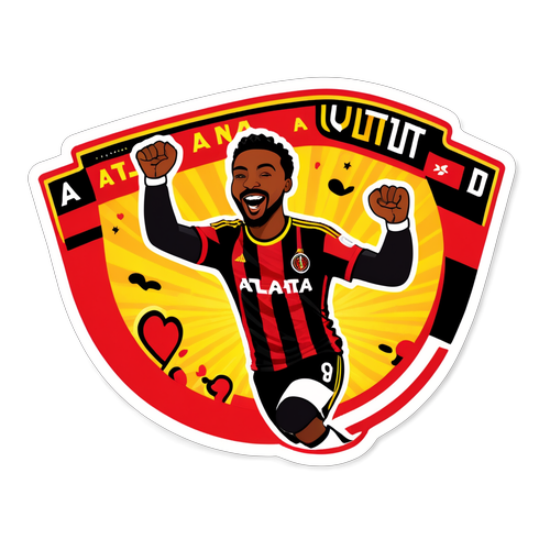 Adesivo da Atlanta United com fãs felizes celebrando