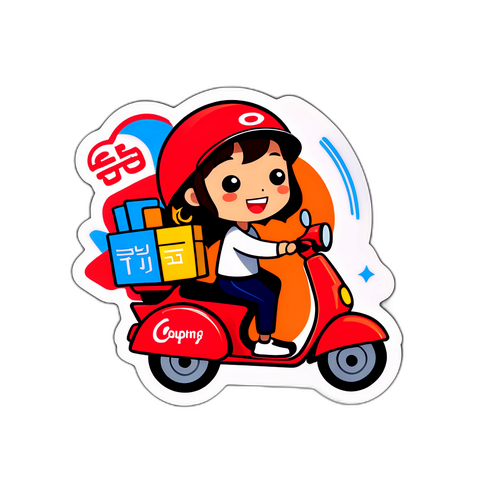 빠른 배달을 강조하는 쿠팡 디자인 스티커
