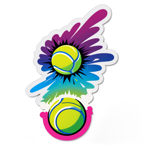 Decal cu minge de tenis în zbor