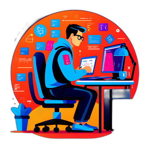 IT szakember számítógép előtt