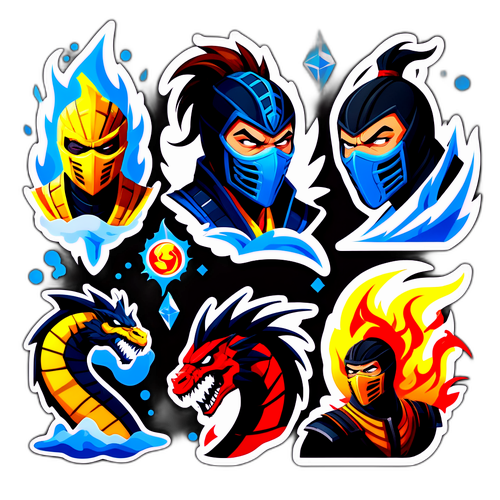 Zestaw naklejek inspirowany 'Mortal Kombat 2'