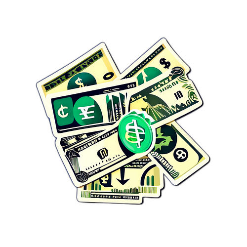 Графіка з валютними символами та курсами обміну для відображення тенденцій курсу долара