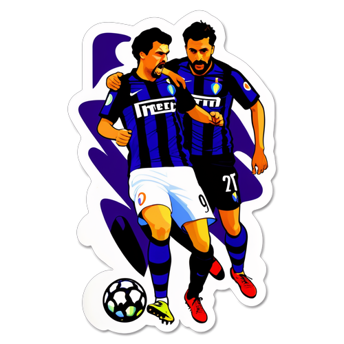 Sticker artistic reprezentând confruntarea Serie A Fiorentina vs Inter