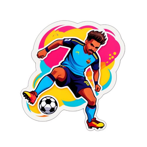 En kreativ tolkning av Garnacho med en fotboll