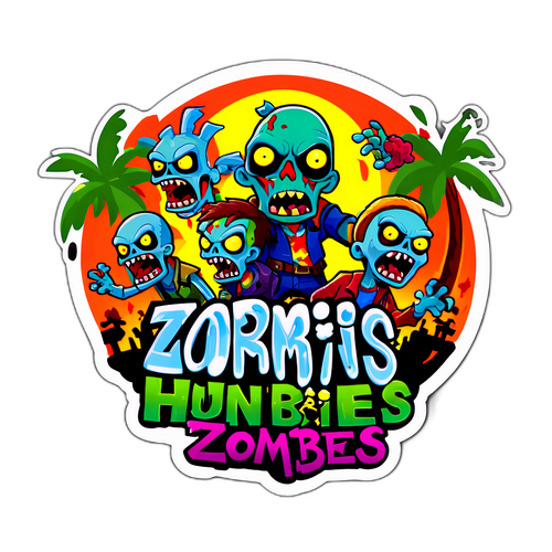 Adesivo do jogo 'Hunty Zombies'