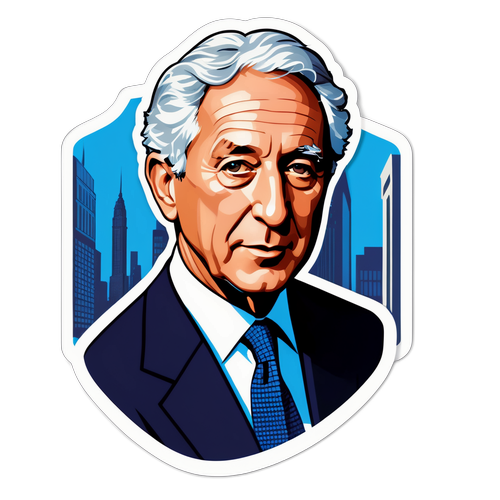 Et kraftfuldt portræt af Charles Kushner med Wall Street i baggrunden