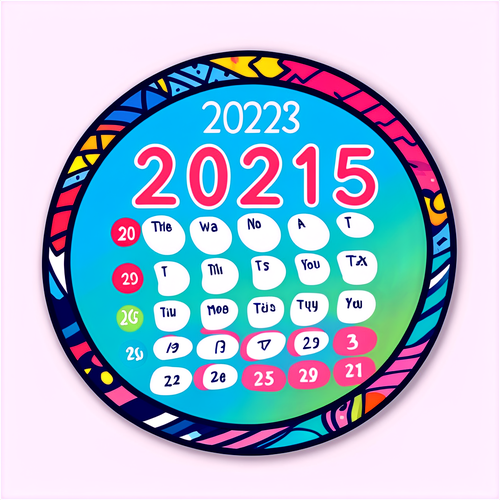 2025 日曆貼紙設計