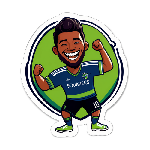 Ilustrasi Fan Seattle Sounders yang Ceria