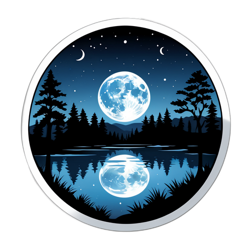 Volle Maan Reflectie Sticker