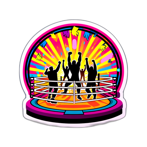 Dynamic na Sticker ng Wrestling Ring