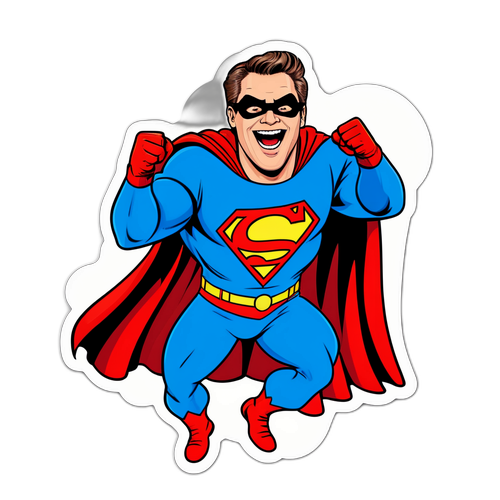 Witziger Sticker: Komiker-Held!