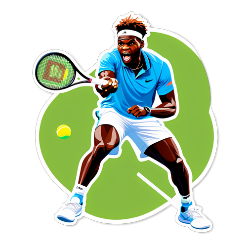 Frances Tiafoe en Pleine Action : Le Sticker Qui Fait Vibrer les Fans de Tennis!