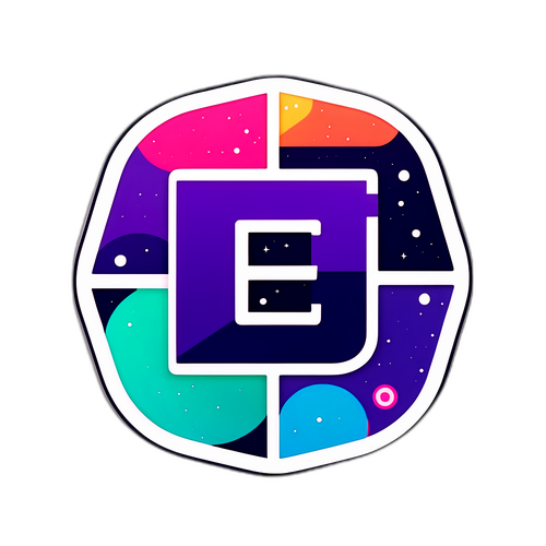 Adesivo Minimalista con la Lettera 'E'